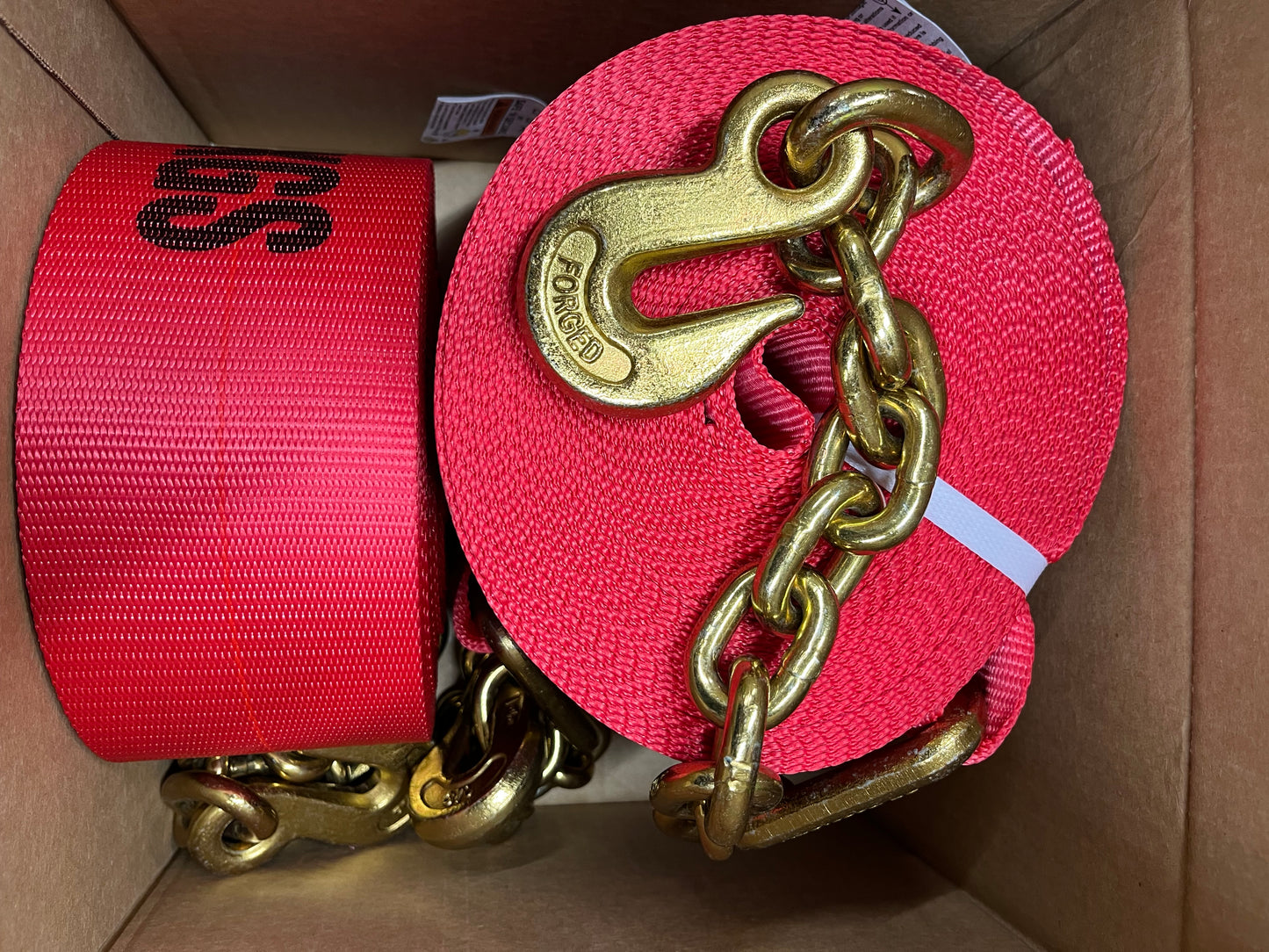 4" Ratchet OR Ratcheting Strap with Chain End, Grab Hook Heavy Duty | 4"x50'