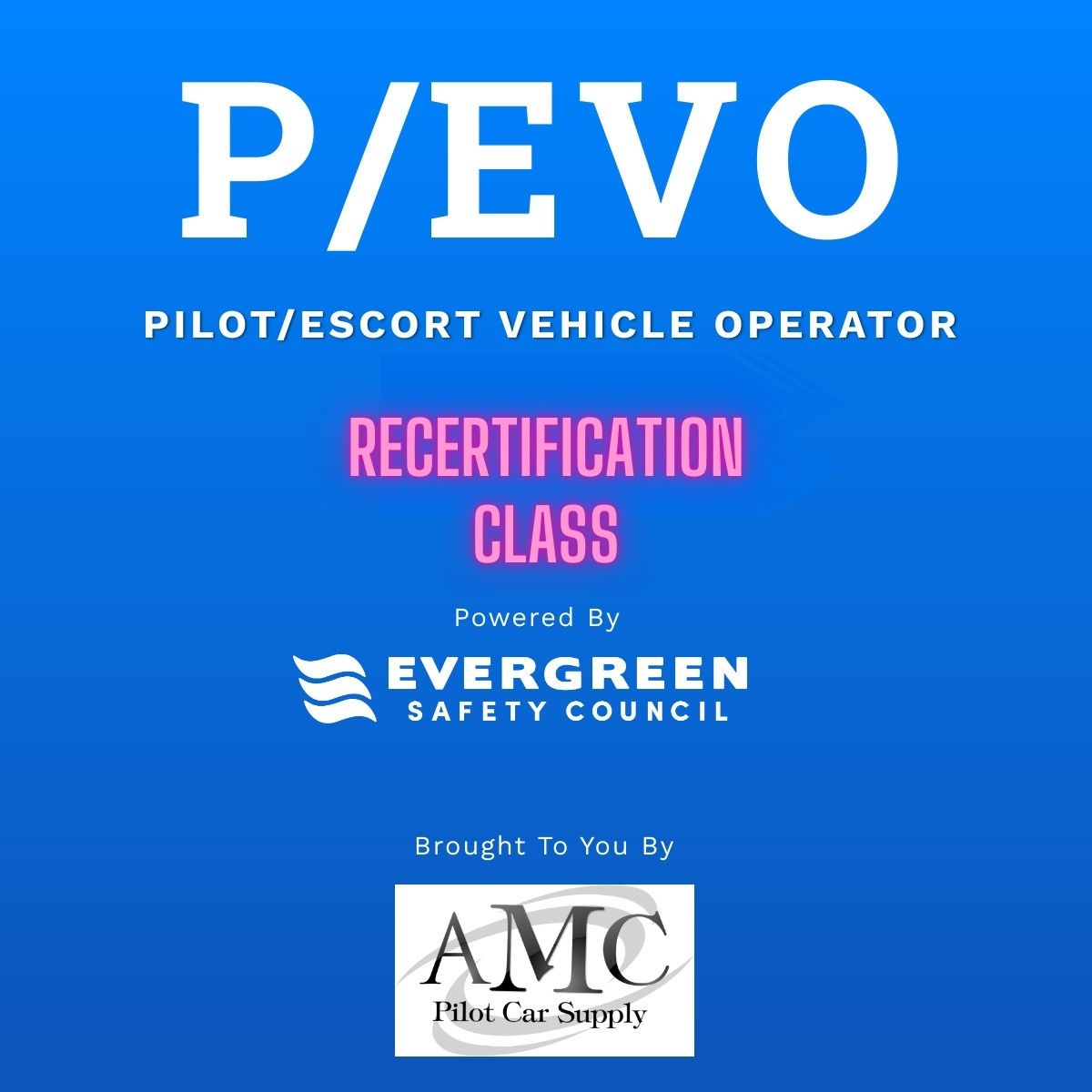 P/EVO In Person RE-Certification Class (CLASS INFO BELOW)