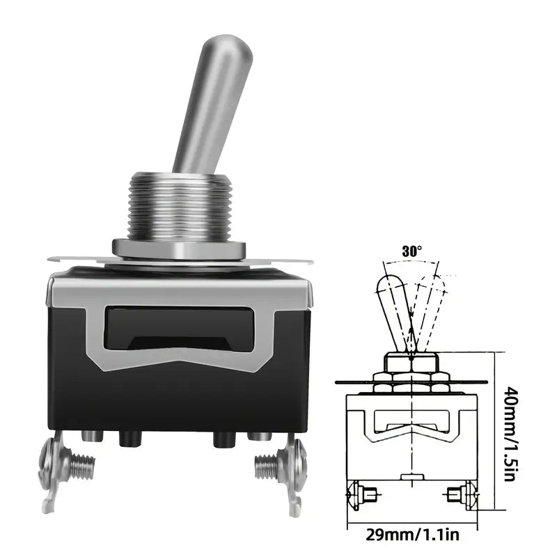 2-pin Rocker Toggle ON/OFF Switch HD w/ Waterproof Bootcap