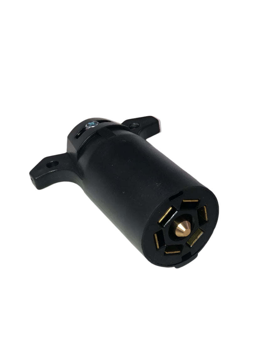 7 Way Black Nylon Flat Blade RV Plug