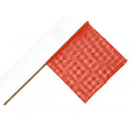 Stick Warning Safety Flag, Orange or Red (3/4" Wood Dowel, 18" Flag)