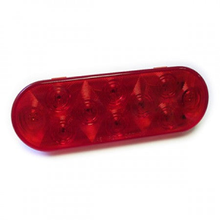 6" Oval Red, Amber or Clear 10 LED Diodes