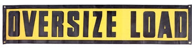 Grommet Oversize Load Banner, Stitched Vinyl Lettering, 18x84