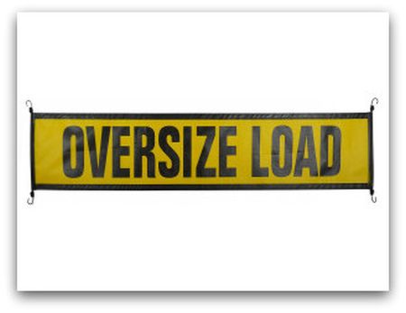 EZ Hook Oversize Load Banner, Stitched Vinyl Lettering, 15x72