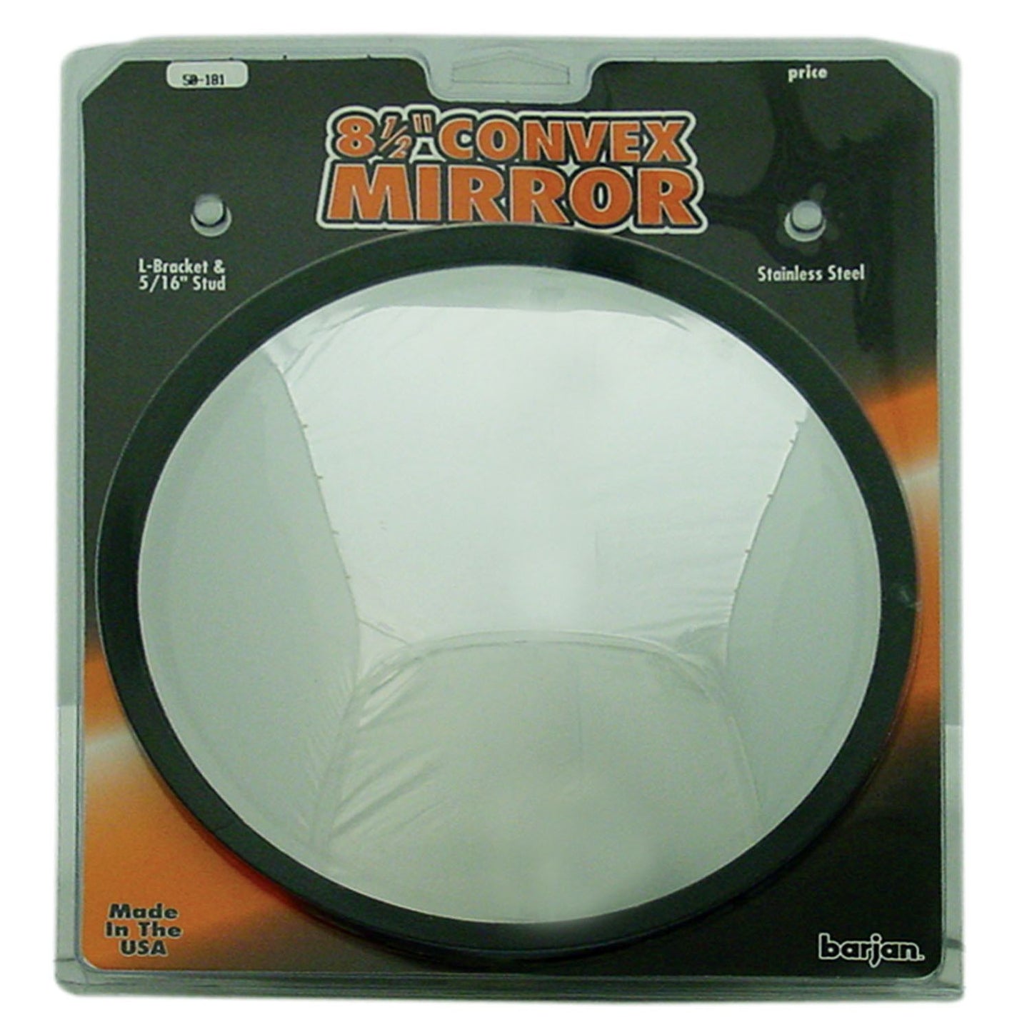 Barjan 8-1/2" Convex HEATED Stainless Steel Mirror