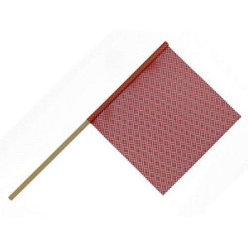 Stick Warning Safety Flag, Red (3/4" Wood Dowel, 18" Flag)