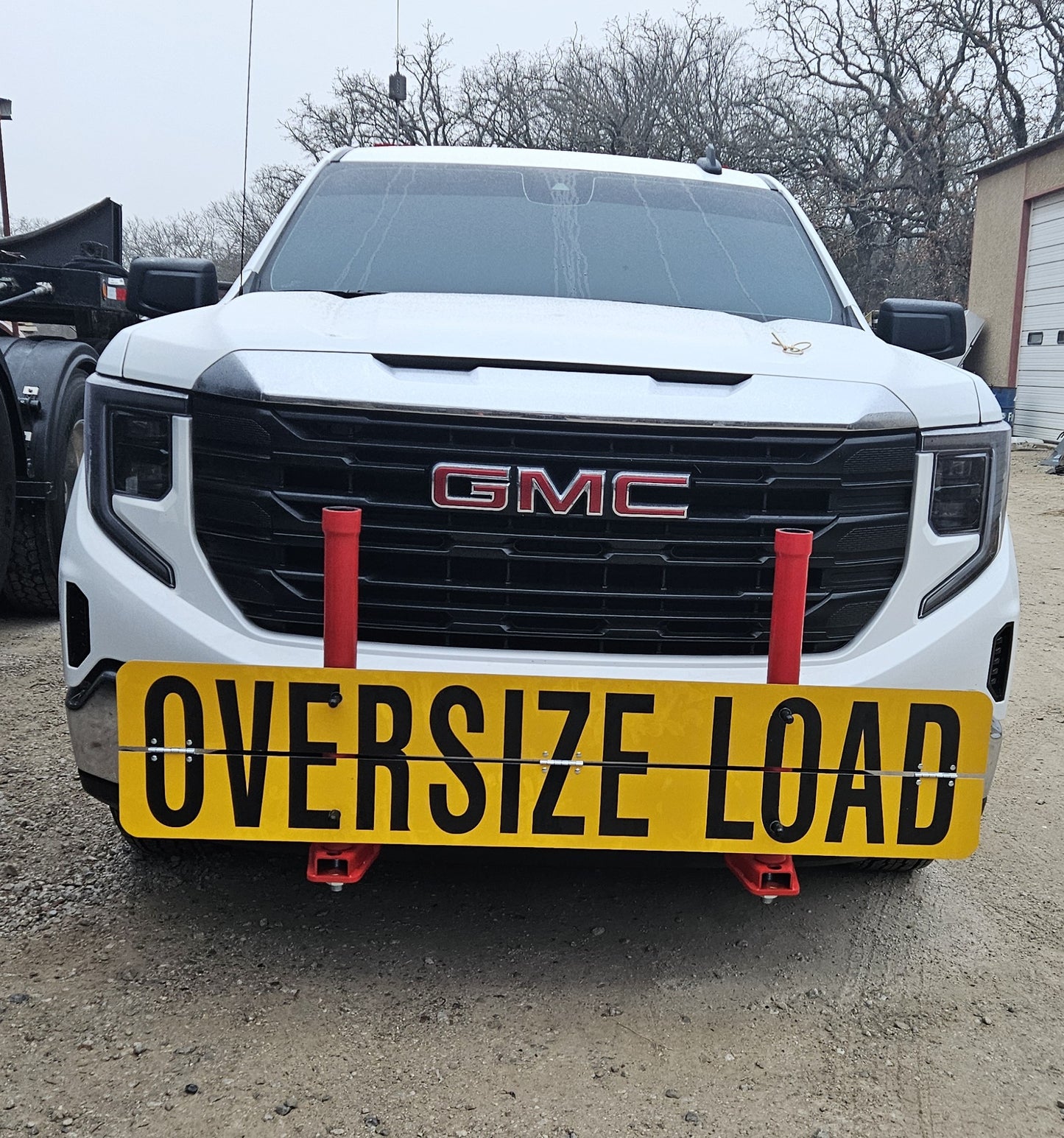 Aluminum Hinged "Over Size Load" Sign 12x60