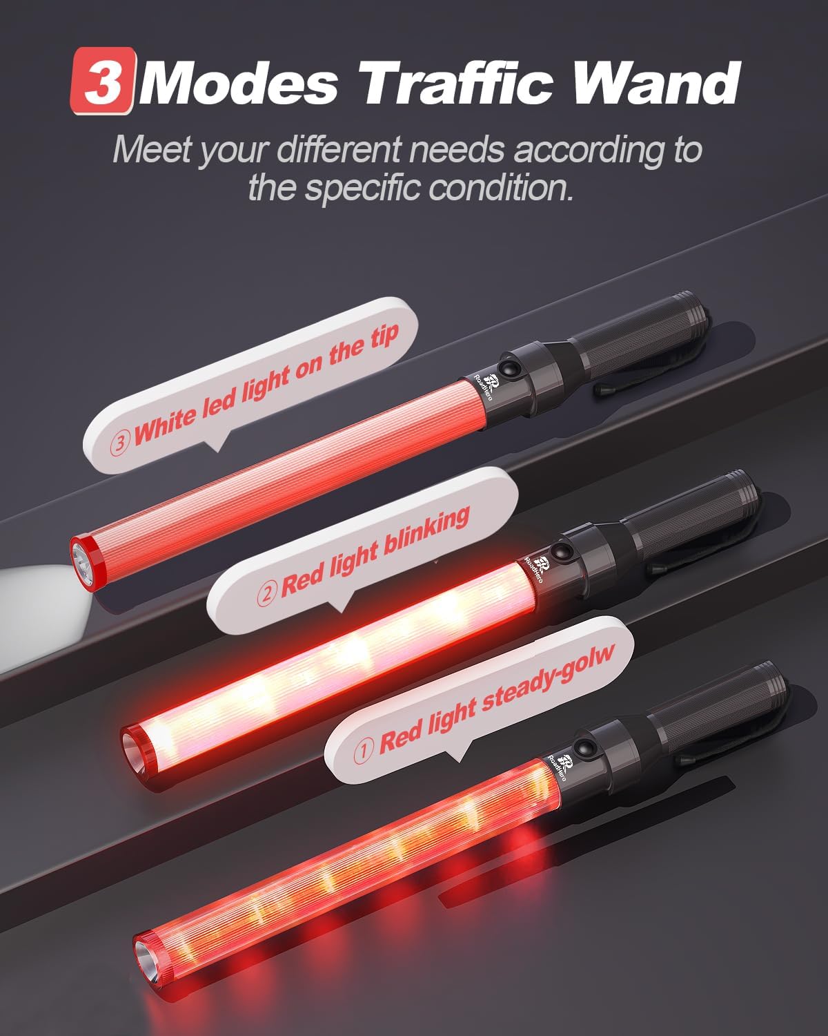 Car Baton LED Traffic Baton Light, 3 in 1 – AMC Pilot Car Supply