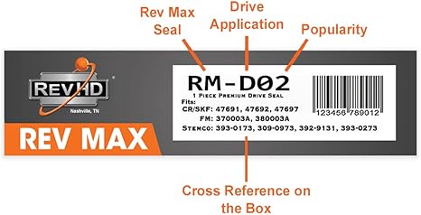 RM-D02 Rev Max Drive Axle Wheel Seal (Fits: 393-0273, 380003A, 47691)