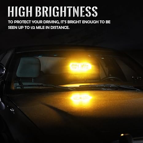 Dash Mount Mini Strobe Light  Amber-Amber, or Blue-Blue