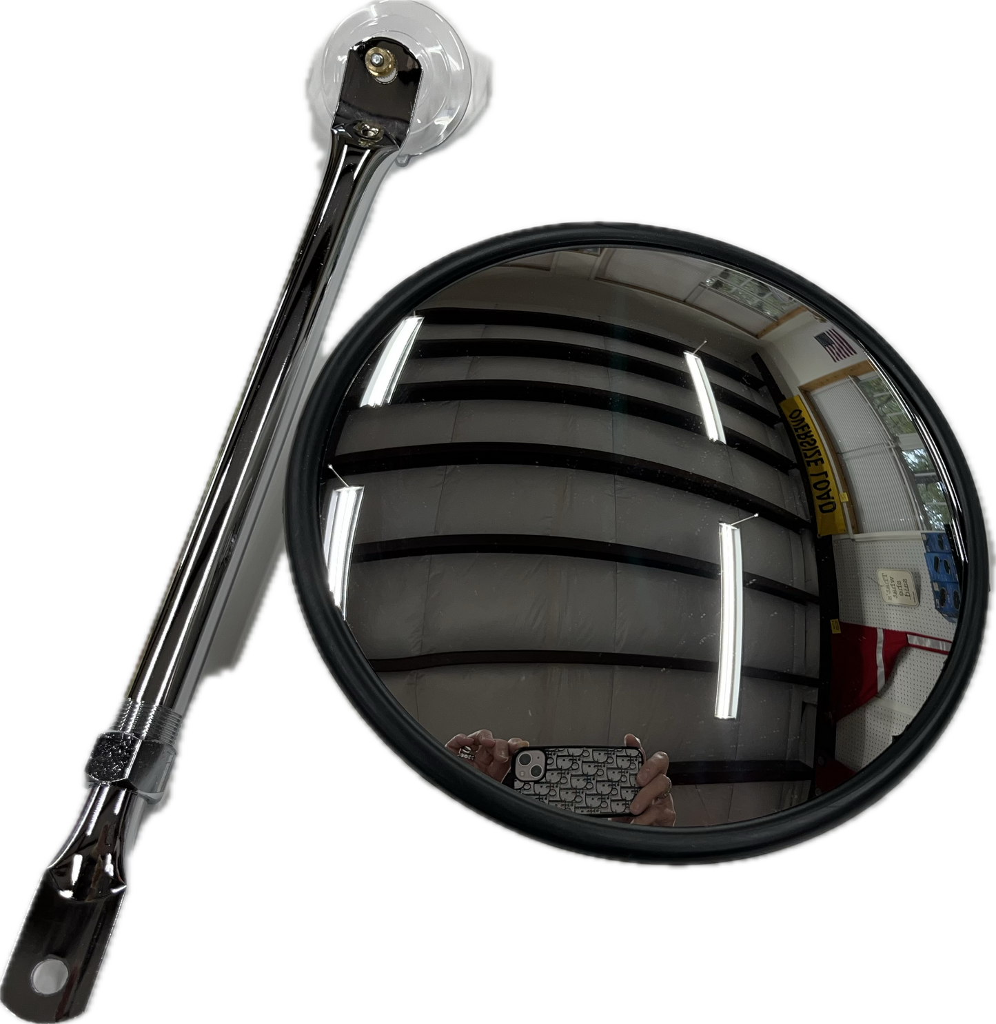 Pilot Car High Pole Mirror with Telescoping Arms