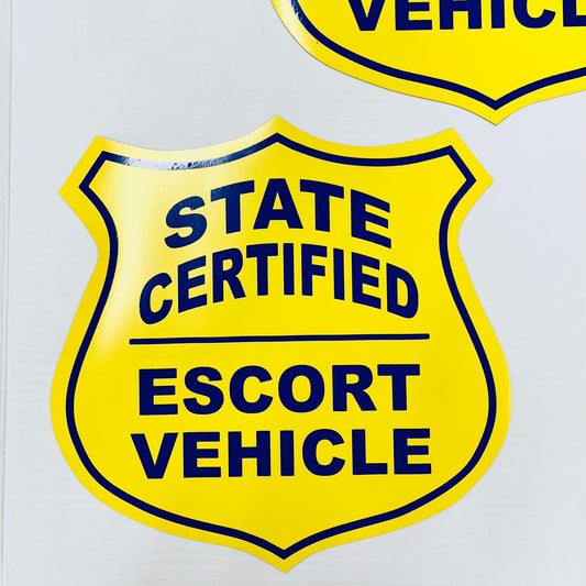 Magnets Set of 2 "State Certified / Escort Vehicle"