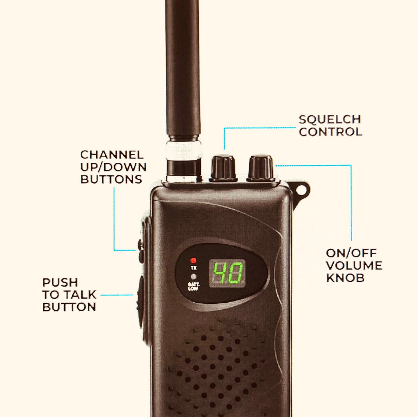 Midland Handheld 40ch. CB Radio