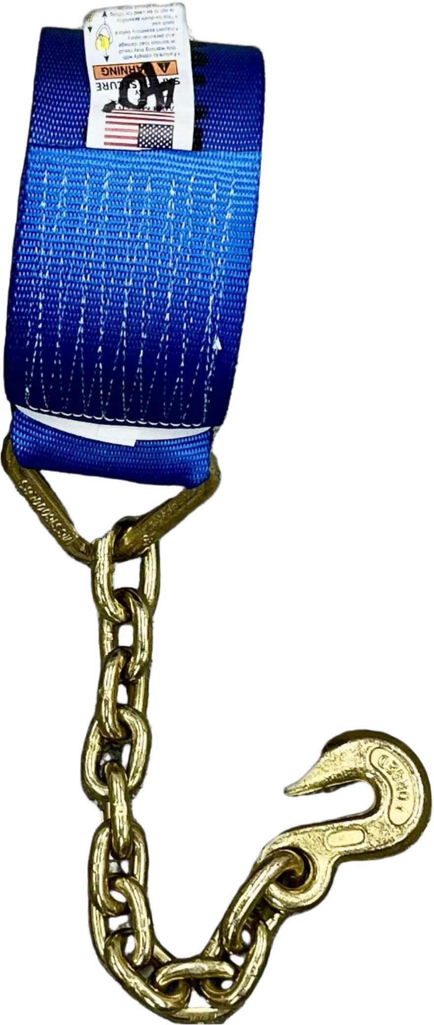 4" Ratchet OR Ratcheting Strap with Chain End, Grab Hook Heavy Duty | 4"x40'