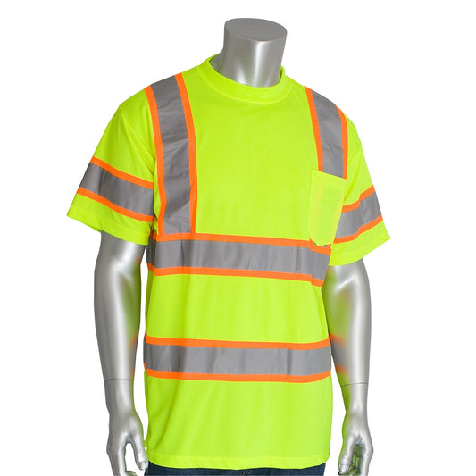 Two-Tone Short Sleeve Safety T-Shirt - Yellow/Lime
