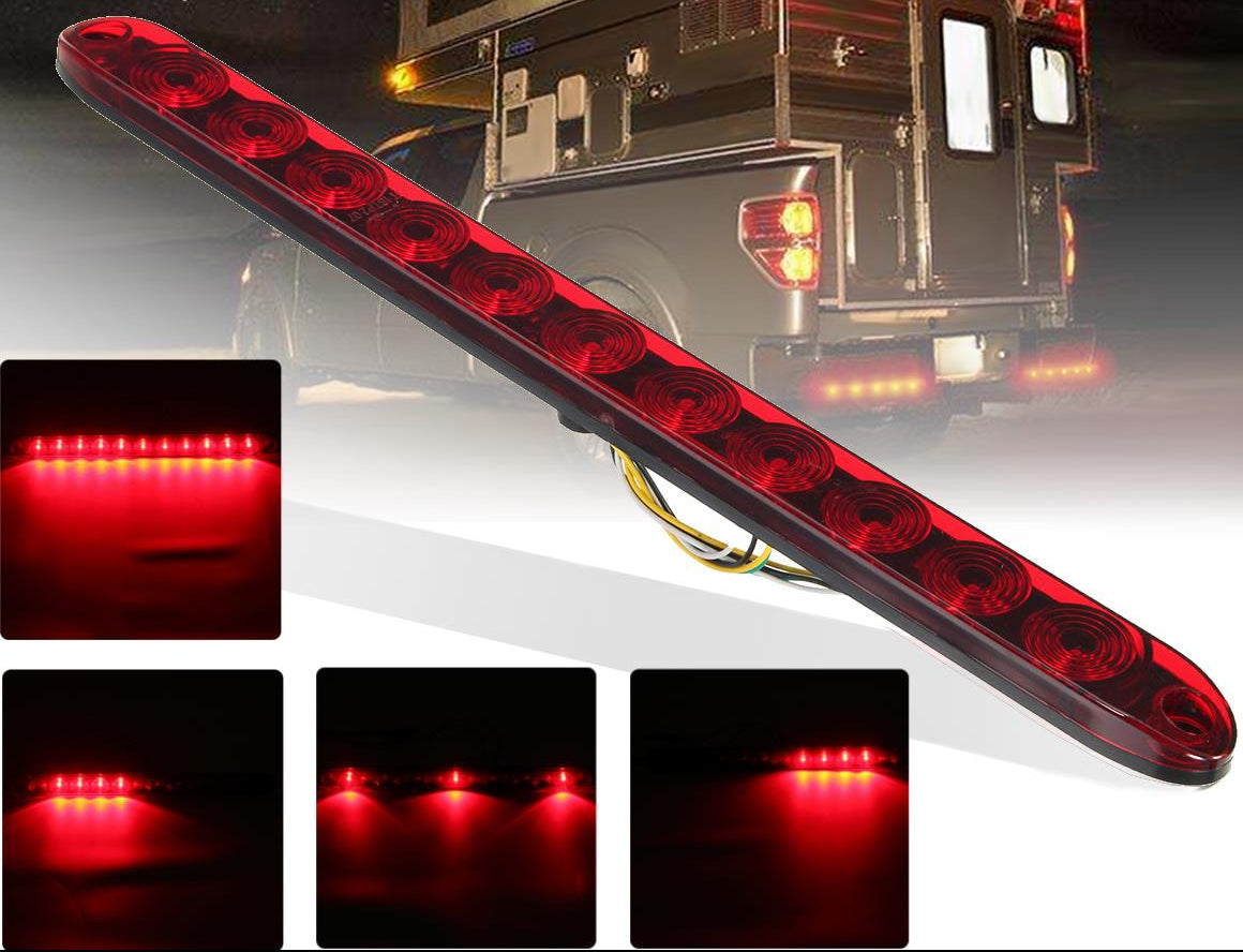 Surface Mount 11 LED Amber or Red Stop-Turn-Tail Light, 15.5"x2"