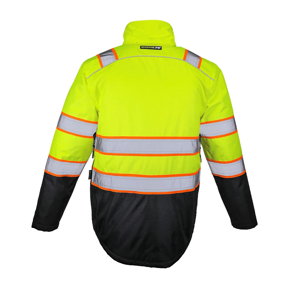 Hi Vis Insulated/ Waterproof Jacket with Detachable Hood