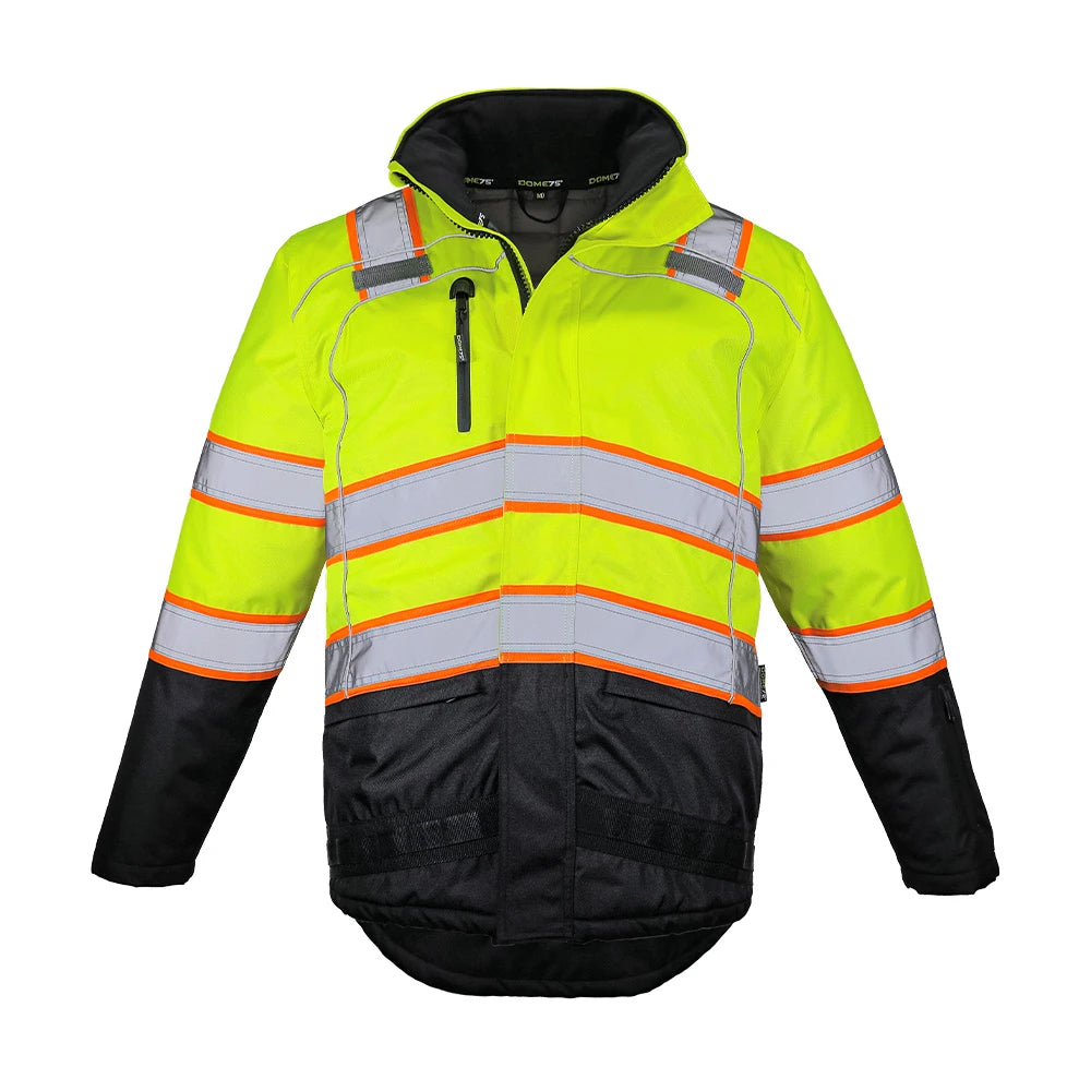 Hi Vis Insulated/ Waterproof Jacket with Detachable Hood