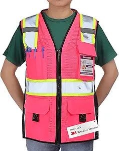 Hi Vis Pink Class II  Safety Vest ANSI