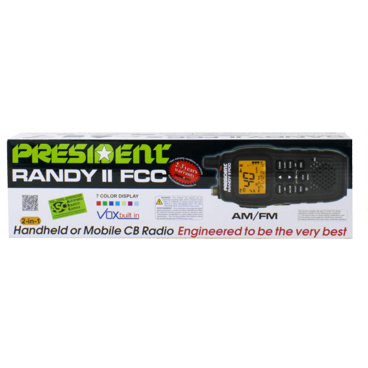 President Randy II AM/FM Handheld CB Radio