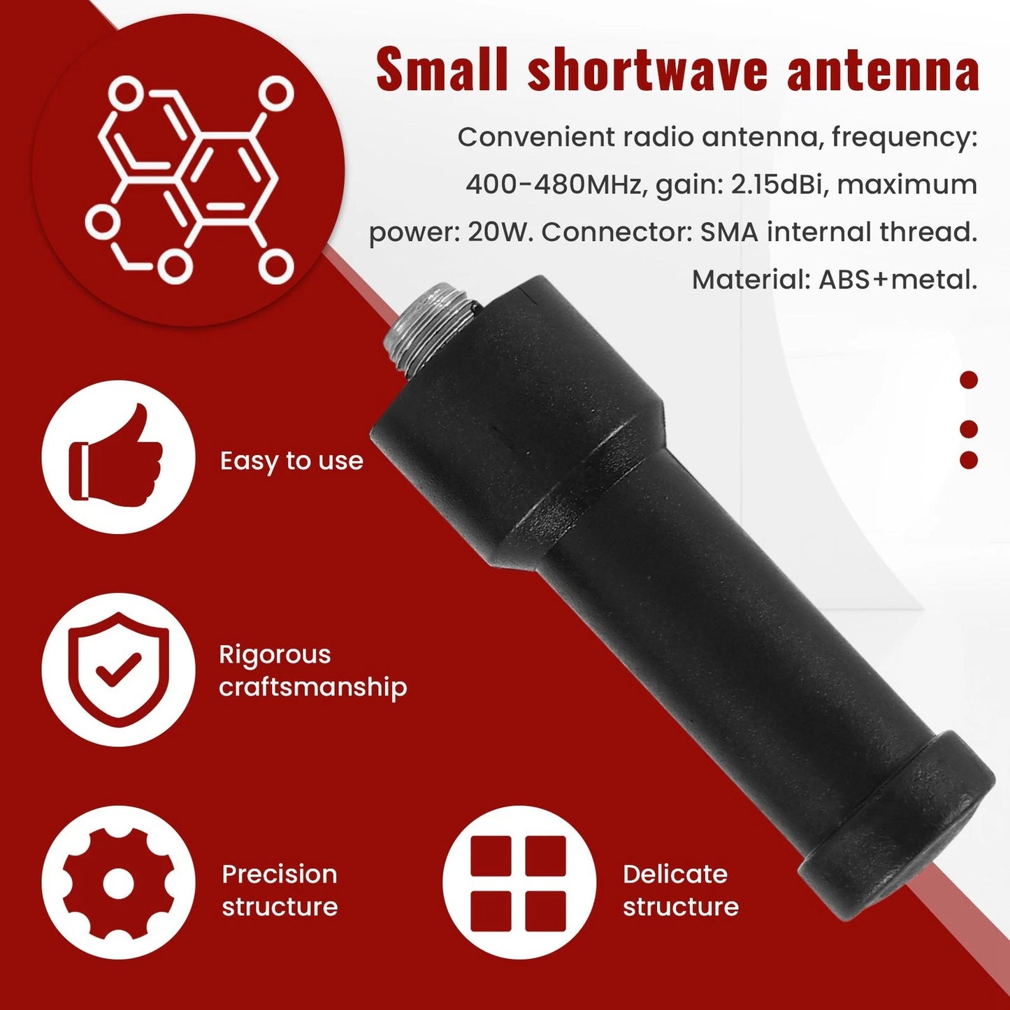 Short Antenna SMA-F UHF400-480MHz For Walkie Talkie For UV5R