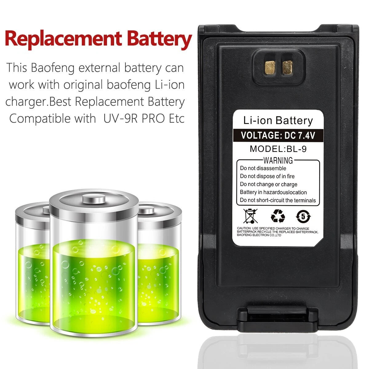 UHF/VHF 9 R Pro Replacement /Extra Battery