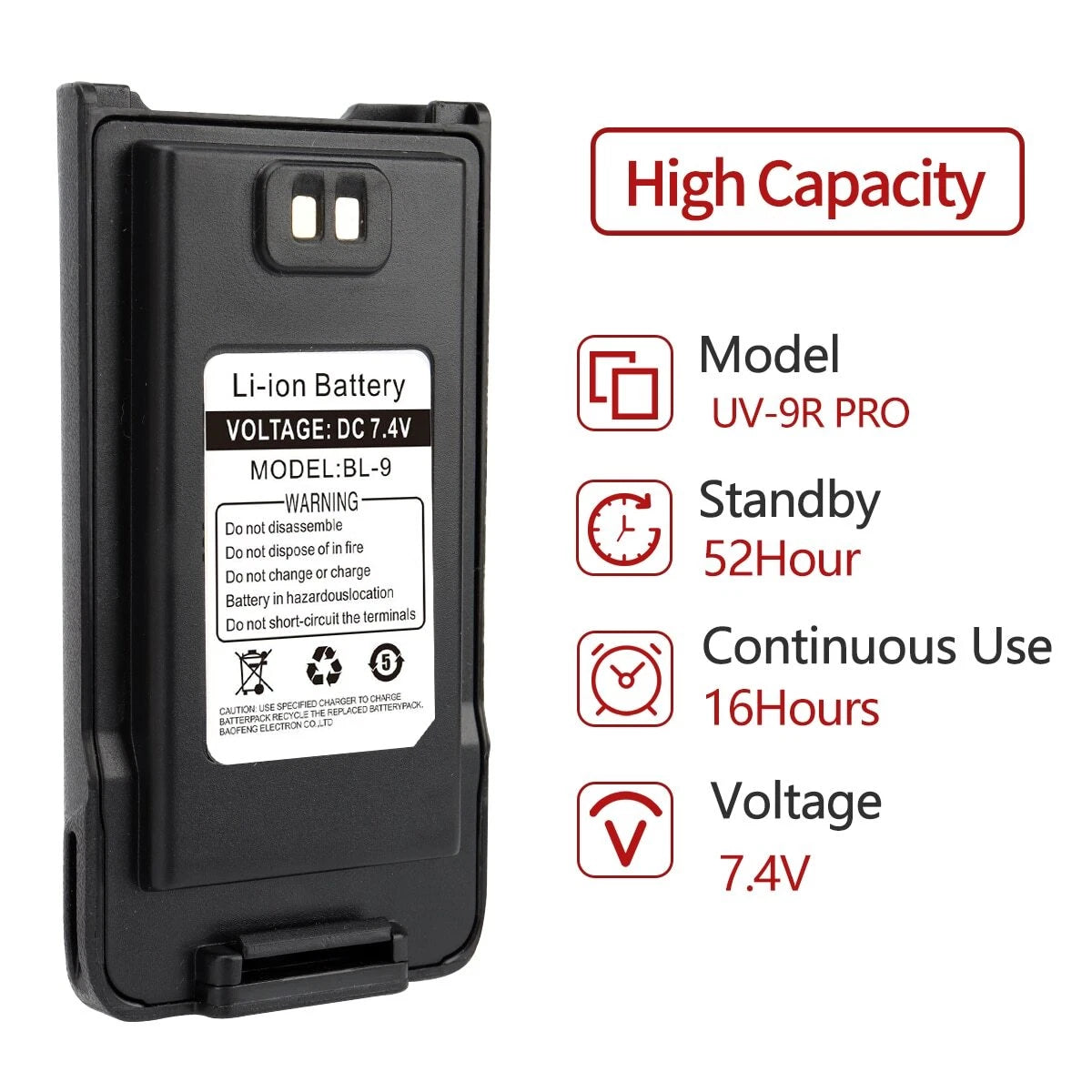 UHF/VHF 9 R Pro Replacement /Extra Battery