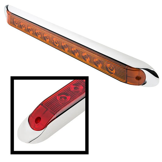 Surface Mount 11 LED Amber or Red Stop-Turn-Tail Light, 15.5"x2"