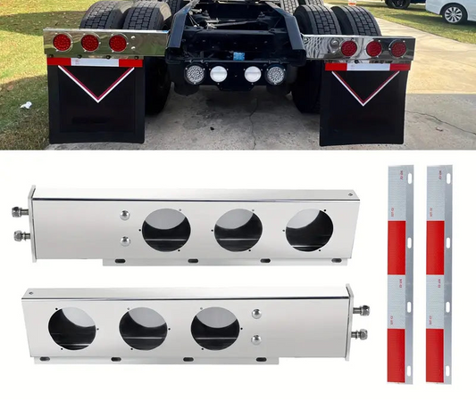 Stainless Steel Mud Flap Hanger with Light Cut out Set 2-1/2"