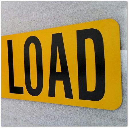 Aluminum "Over Size Load" Sign 18x84