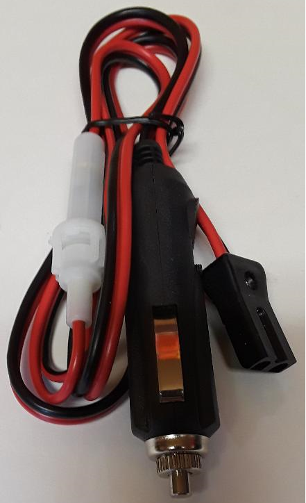 Three-pin CB power Cord w- Cigarette plug, In-line fuse