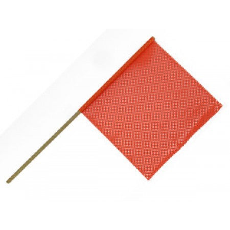 Stick Warning Safety Flag, Orange (3/4" Wood Dowel, 18" Flag)
