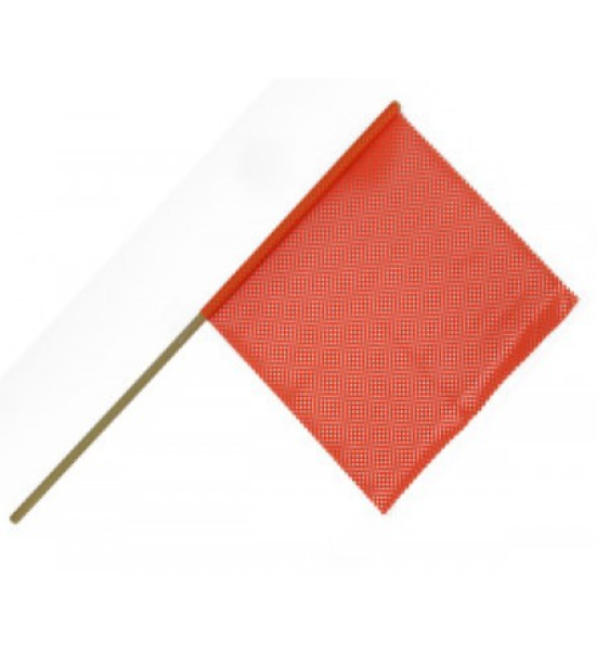 Stick Warning Safety Flag, Orange (5/8" Wood Dowel, 24" Flag)